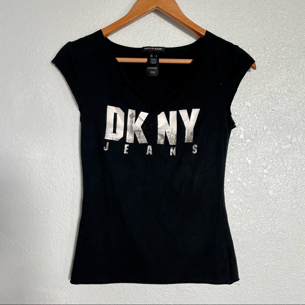 DKNY Jeans - Black Sleeveless Tee - Size S